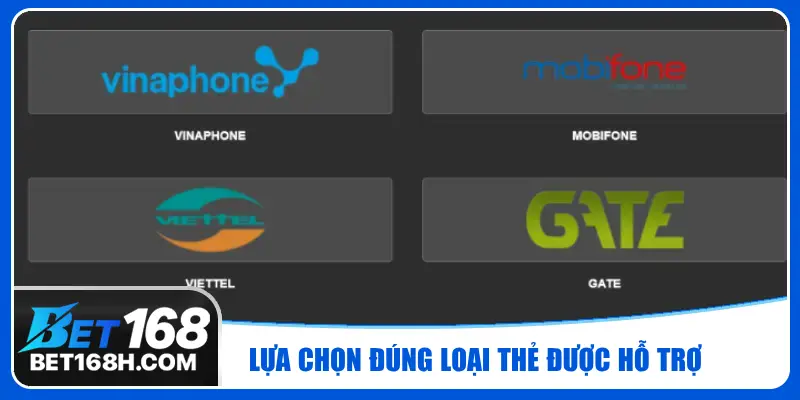 Chọn đúng loại thẻ cào nhà cái đang hỗ trợ để giao dịch