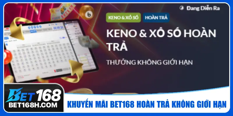 Gia tăng vốn cược với khuyến mãi hoàn trả không giới hạn tại Bet 168